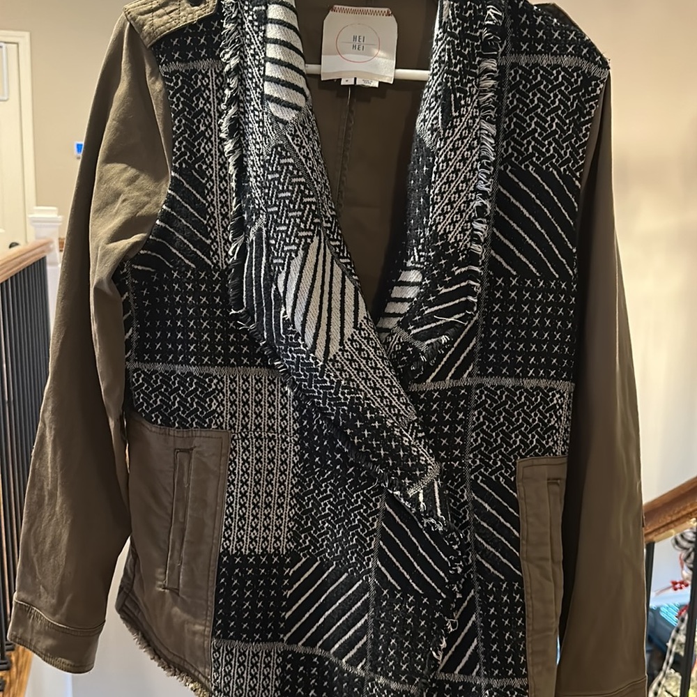HEI HEI size Medium mixed media jacket EUC - Picture 5 of 5
